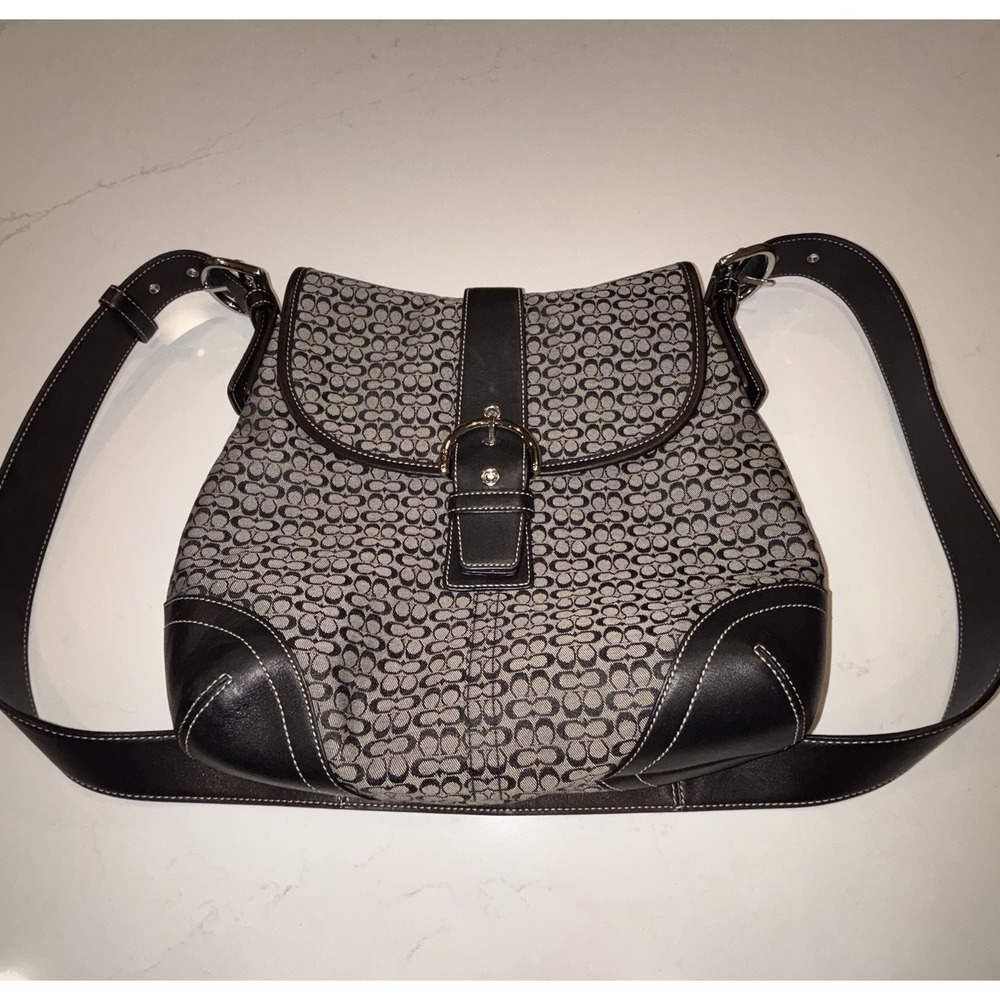 Coach Black F3K-6376 Convertible Shoulder Bag Crossbody Purse Bag Excellent Cond - Picture 2 of 14